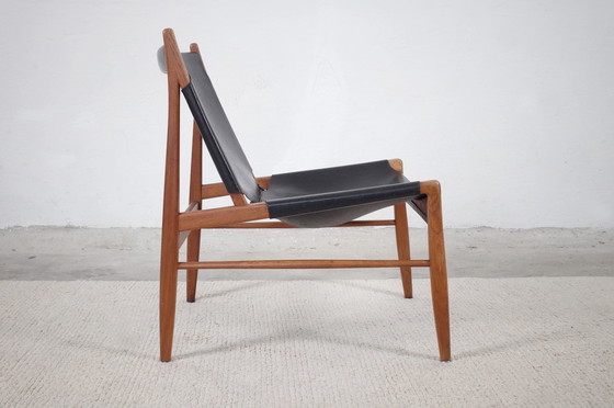 Image 1 of Fauteuil van Franz Xaver Lutz Zadelleer en eik