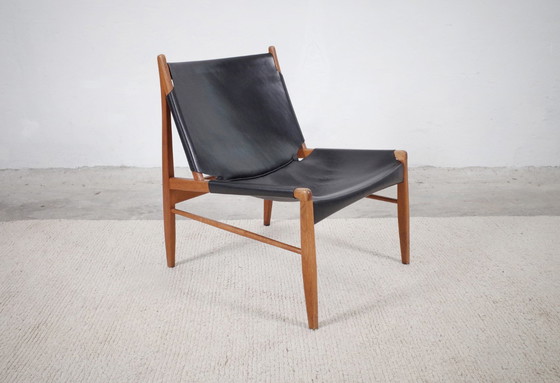 Image 1 of Fauteuil van Franz Xaver Lutz Zadelleer en eik