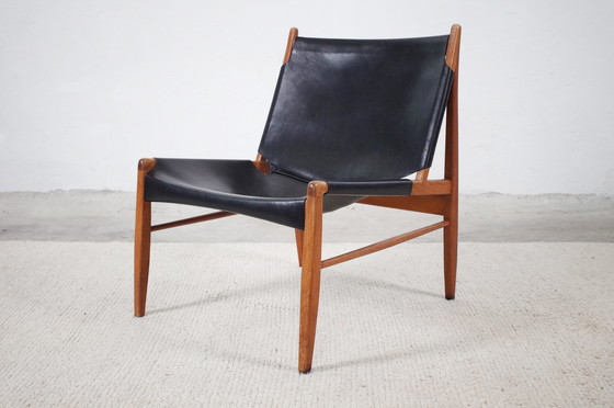 Image 1 of Fauteuil van Franz Xaver Lutz Zadelleer en eik