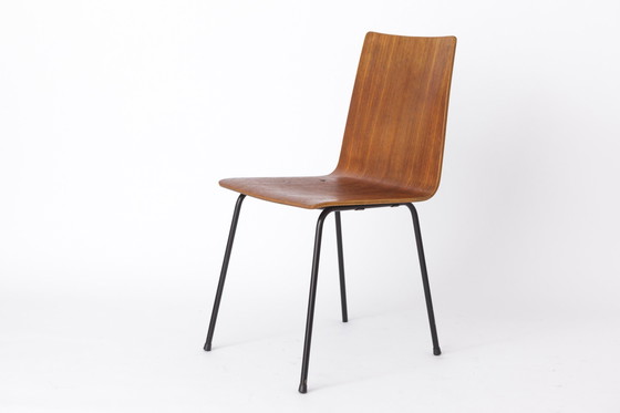 Image 1 of Set van 6 multiplex vintage stoelen 1960S - Duits ontwerp