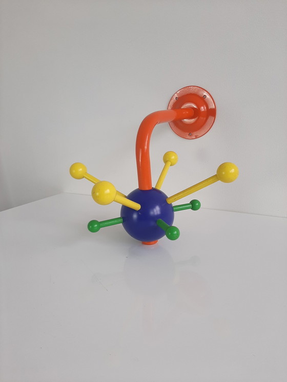 Image 1 of Vintage Houten, Kleurrijke Sputnik Wandkapstok, Ikea