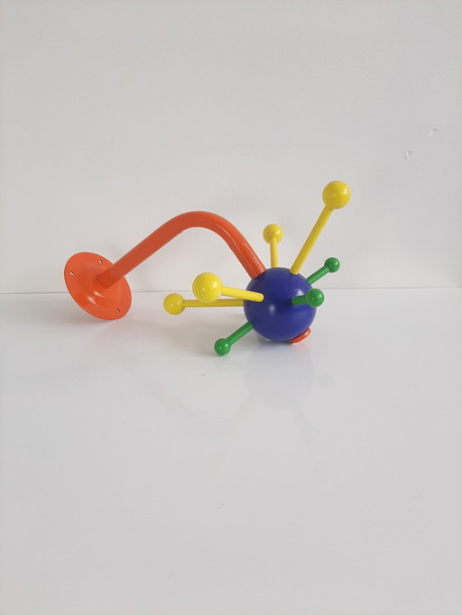 Vintage Houten, Kleurrijke Sputnik Wandkapstok, Ikea