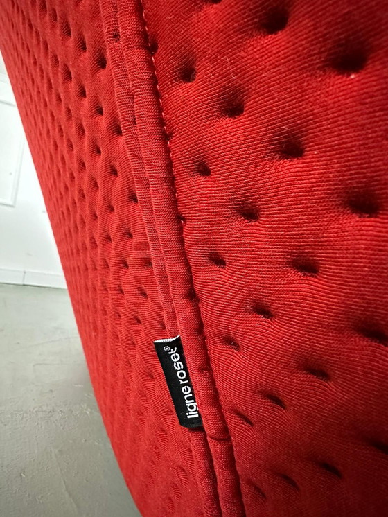 Image 1 of Ligne Roset Ploum Designer Sofa Rood Bankje 4 Zits