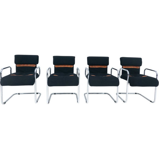 Set van 4 mid-century fauteuils van Guido Faleschini, Italië 1970