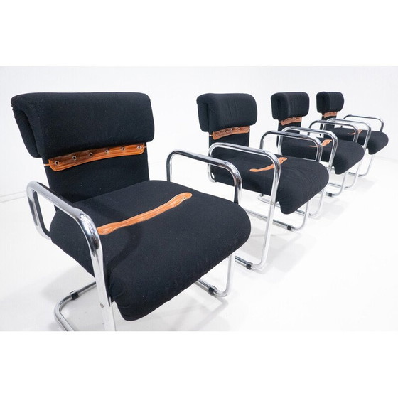 Image 1 of Set van 4 mid-century fauteuils van Guido Faleschini, Italië 1970