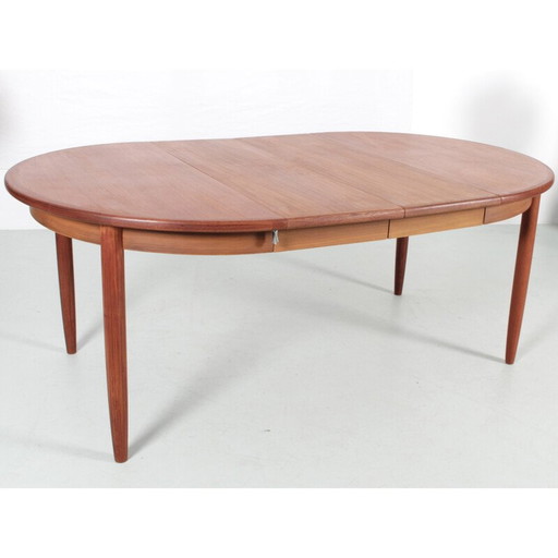 Scandinavische vintage teakhouten uitschuifbare tafel