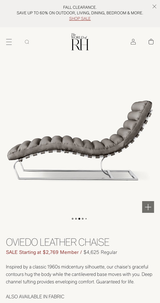 Image 1 of Prachtige Restore Hardware Oviedo Mies Van Der Rohe Chaise Lounge