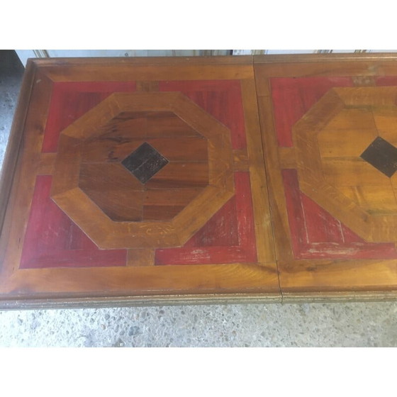 Image 1 of Vintage eiken salontafel met flessenhouder