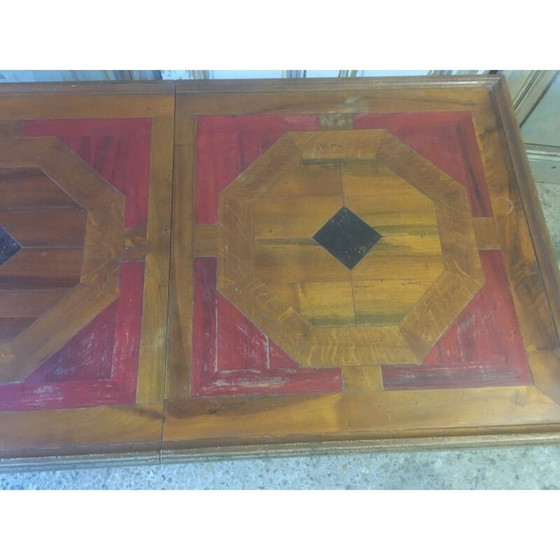 Image 1 of Vintage eiken salontafel met flessenhouder