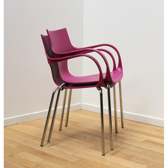 Image 1 of Paar vintage Jim stoelen in chroom metaal en kunststof voor Acta