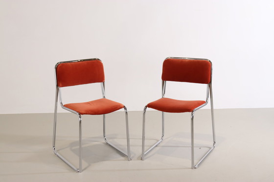 Image 1 of 2x Vintage Buisframe Stoelen
