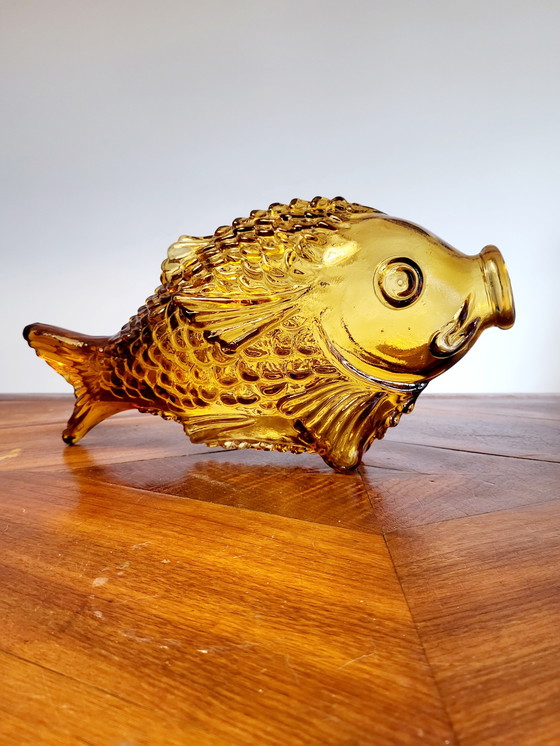 Image 1 of Vintage Murano Empoli glazen karaf vis