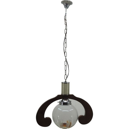 Glazen kroonluchter uit Mid Century, Italië 1950