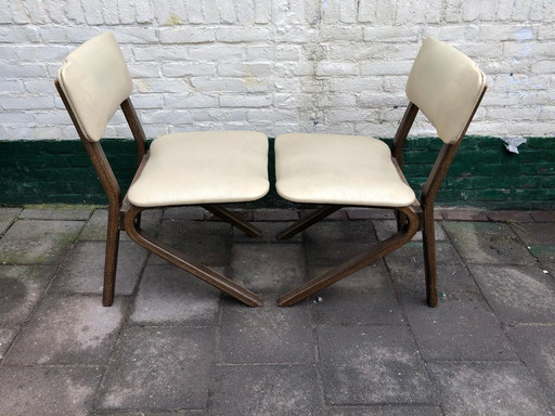 2 Eikenhouten Design Stoelen