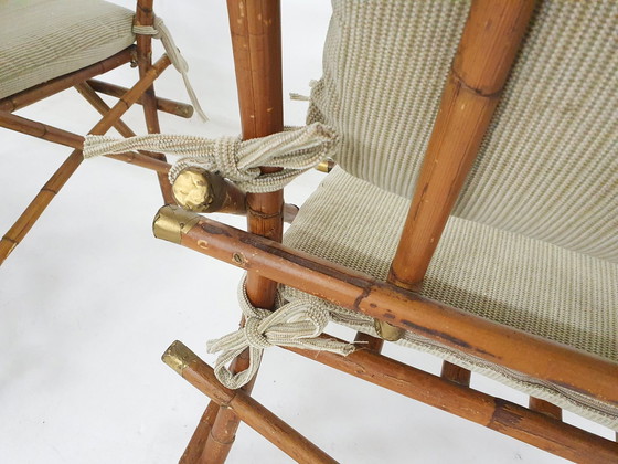 Image 1 of Set van twee bamboe armstoelen, Italië 1960'S