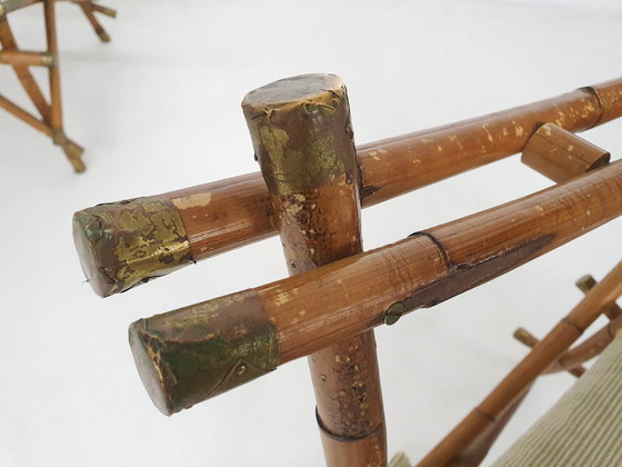 Image 1 of Set van twee bamboe armstoelen, Italië 1960'S