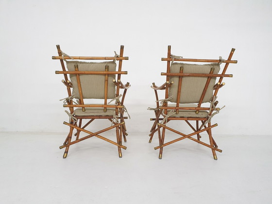 Image 1 of Set van twee bamboe armstoelen, Italië 1960'S