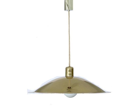 Image 1 of Grote Vintage Messing Hanglamp