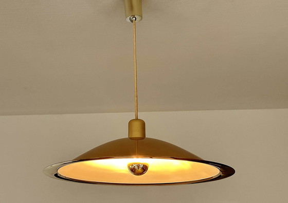 Image 1 of Grote Vintage Messing Hanglamp