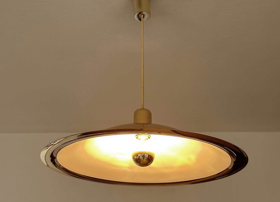 Image 1 of Grote Vintage Messing Hanglamp