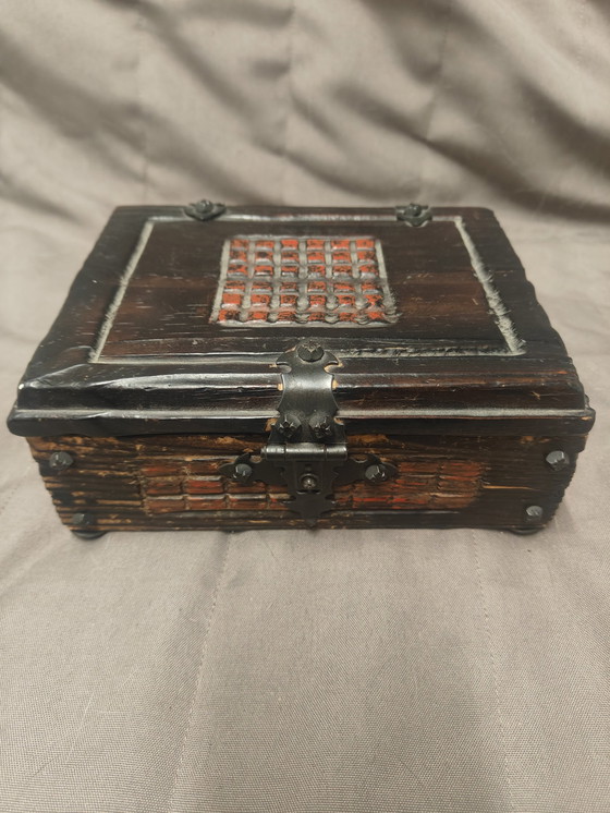 Image 1 of Vintage juwelendoosje op hout