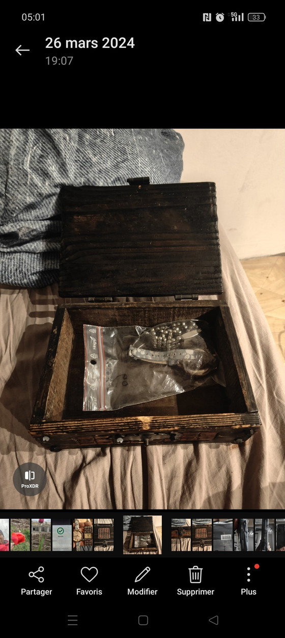 Image 1 of Vintage juwelendoosje op hout