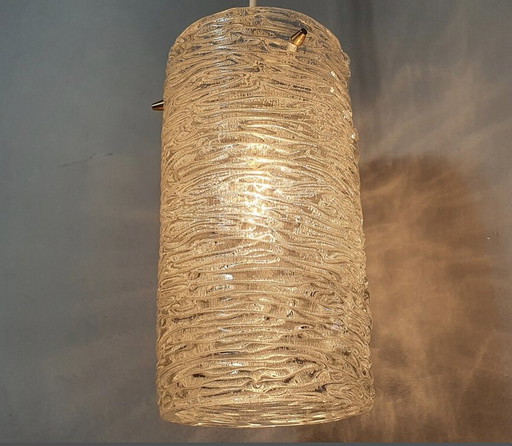 Hanglamp Stölzle Oostenrijk Schutzart. Kalmar type glazen hanglamp 1950-1960.