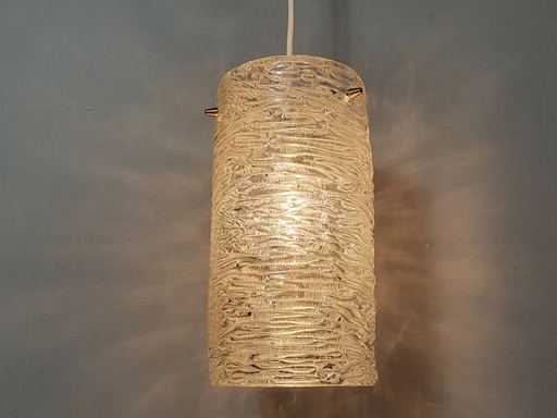 Hanglamp Stölzle Oostenrijk Schutzart. Kalmar type glazen hanglamp 1950-1960.