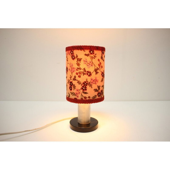 Image 1 of Vintage papieren en metalen tafellamp, Tsjecho-Slowakije 1960