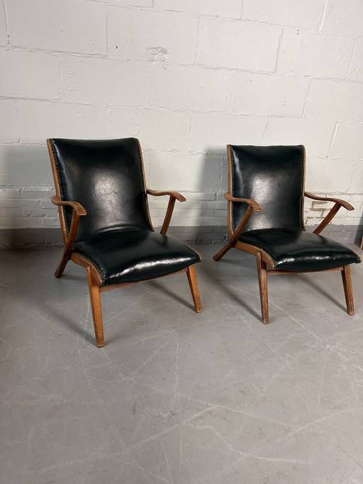 2 x Vintage stoeltjeslift fauteuil easy chair