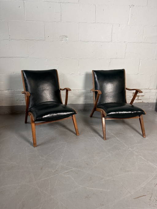 2 x Vintage stoeltjeslift fauteuil easy chair