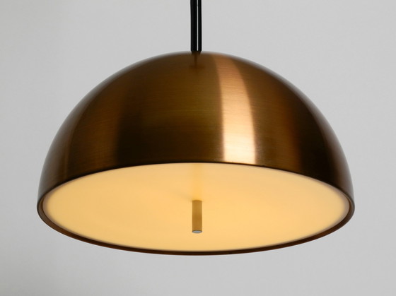 Image 1 of originele 1970 Space Age Staff hanglamp met koperen kap in perfecte staat