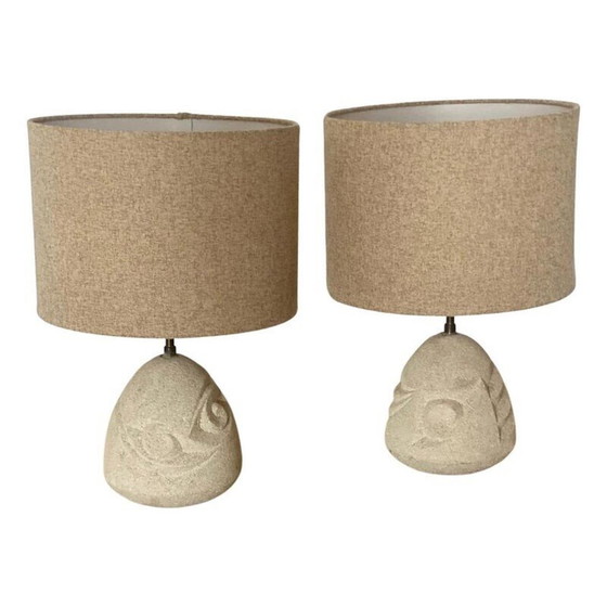Image 1 of Paar vintage stenen lampen, Frankrijk