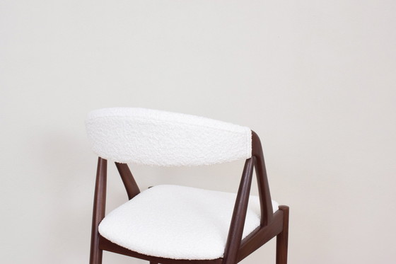 Image 1 of Mid Century Teak & Boucle Stoelen Model 31 Door Kai Kristiansen Voor Schou Andersen, 1960S, Set Van 4