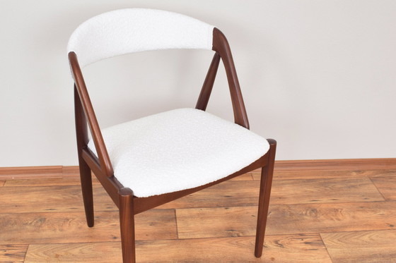 Image 1 of Mid Century Teak & Boucle Stoelen Model 31 Door Kai Kristiansen Voor Schou Andersen, 1960S, Set Van 4