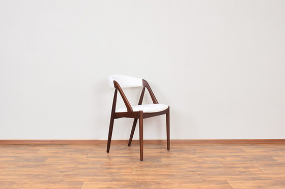 Image 1 of Mid Century Teak & Boucle Stoelen Model 31 Door Kai Kristiansen Voor Schou Andersen, 1960S, Set Van 4