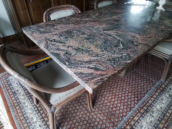 Image 1 of Vintage granieten tafel