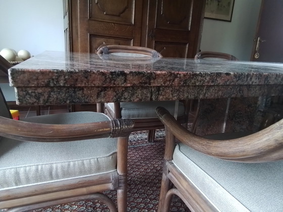 Image 1 of Vintage granieten tafel