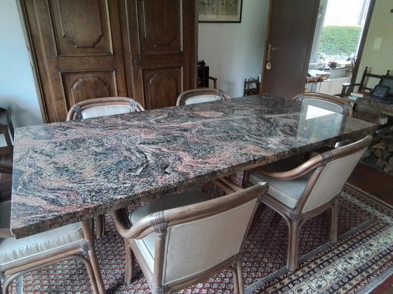 Image 1 of Vintage granieten tafel