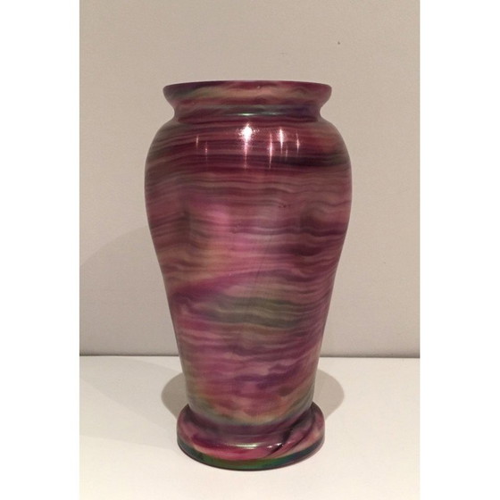 Image 1 of Vintage vaas in veelkleurig glas, 1970