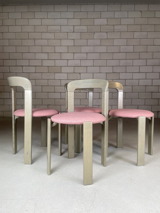 Image 1 of 4x Bruno Rey chair groen/roze