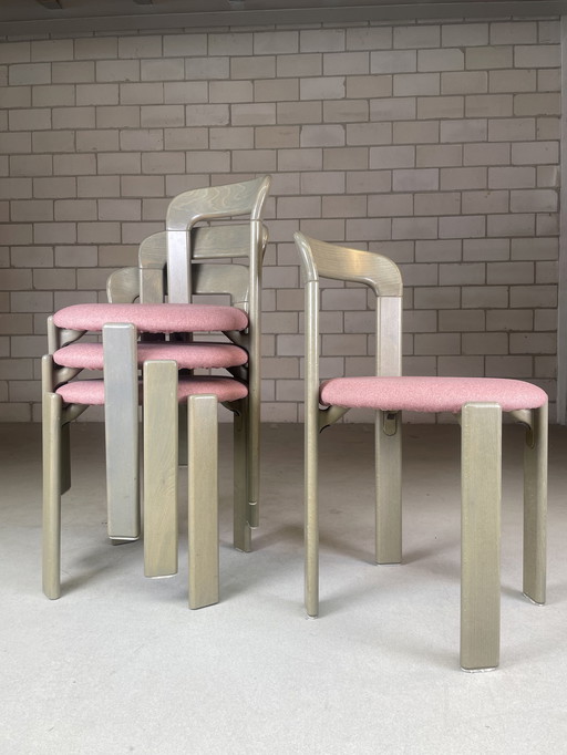 4x Bruno Rey chair groen/roze