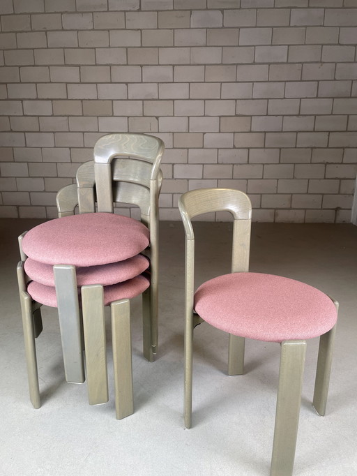 4x Bruno Rey chair groen/roze