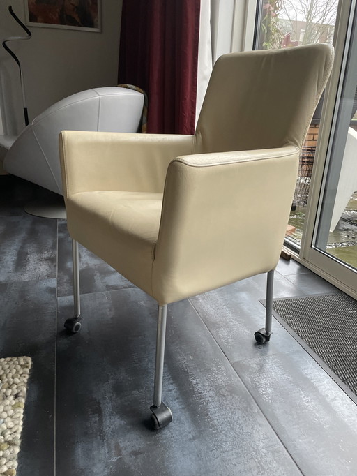 4 Leren Eetkamerstoelen