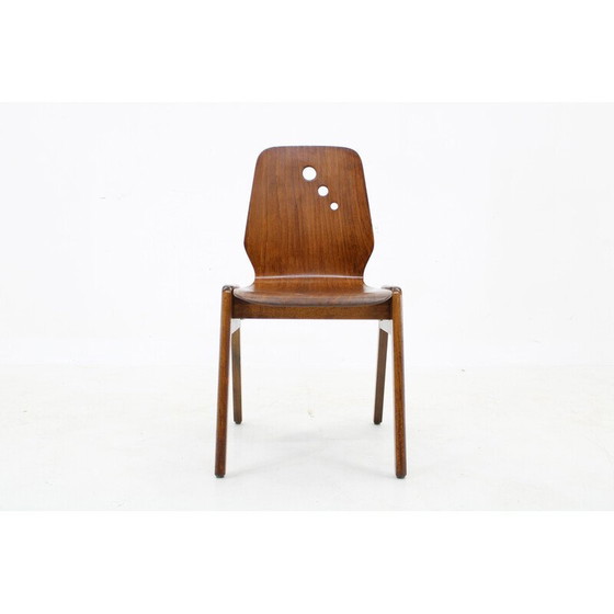 Image 1 of Set van 7 vintage beuken eetkamerstoelen, Duitsland 1970