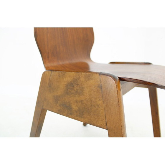 Image 1 of Set van 7 vintage beuken eetkamerstoelen, Duitsland 1970