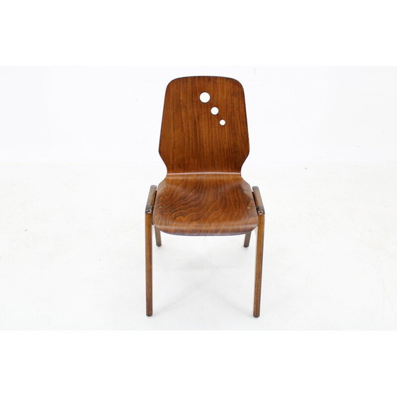 Image 1 of Set van 7 vintage beuken eetkamerstoelen, Duitsland 1970