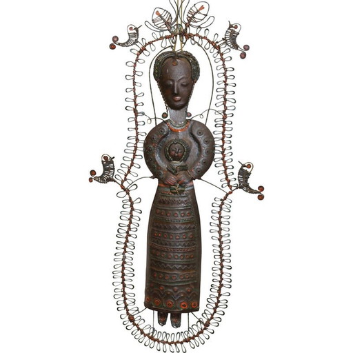 Vintage metalen wandsculptuur door M. Therieve