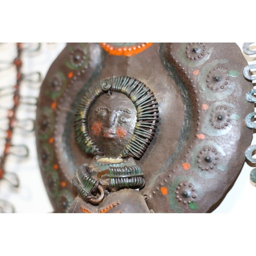 Vintage metalen wandsculptuur door M. Therieve