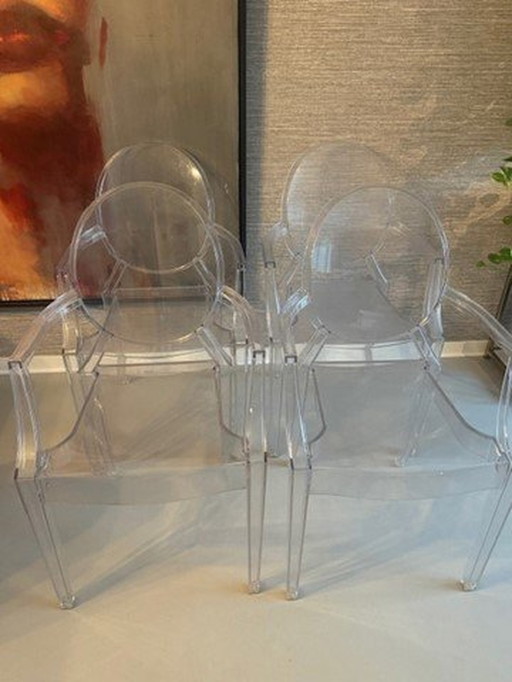 4x Kartell Louis Ghost Stoel